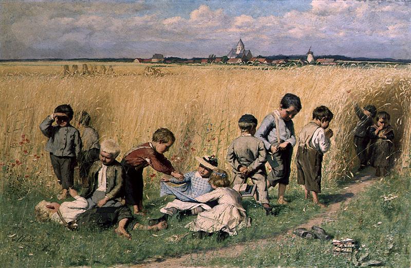 Emile Claus On the Way to School china oil painting image
